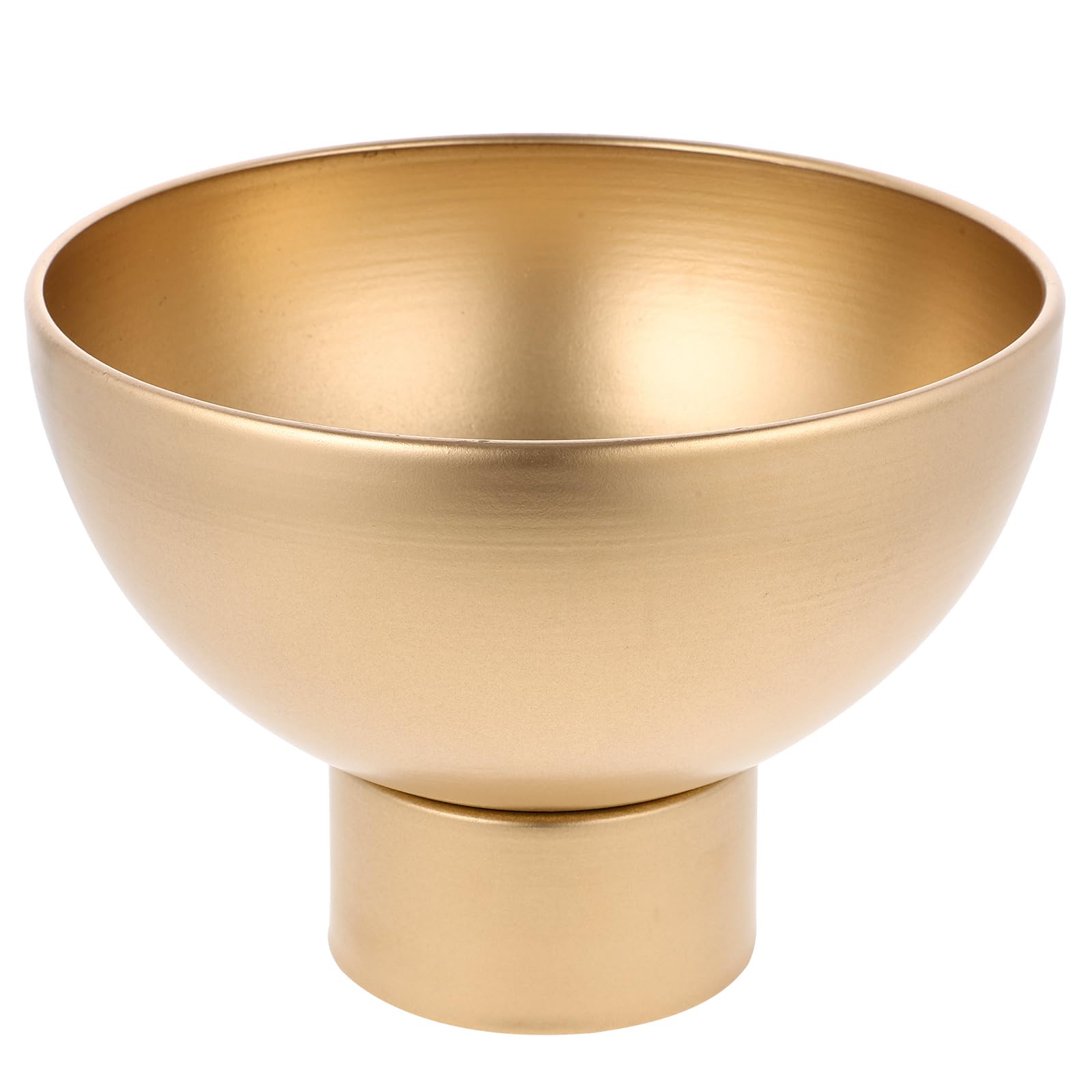Pedestal Flower Bowl - Golden Metal Vase for Artificial Orchid Flowers, Wedding Tabletop Centerpiece, Entryway Decoration (20x20cm)