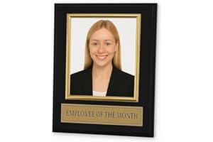 GRIFFCO SUPPLY Made in USA Employee of The Month Frame Black - Employee of The Month Plaque 8"x10" Plaque Holds a 4"x6" Photo Appreciation Award and Recognition