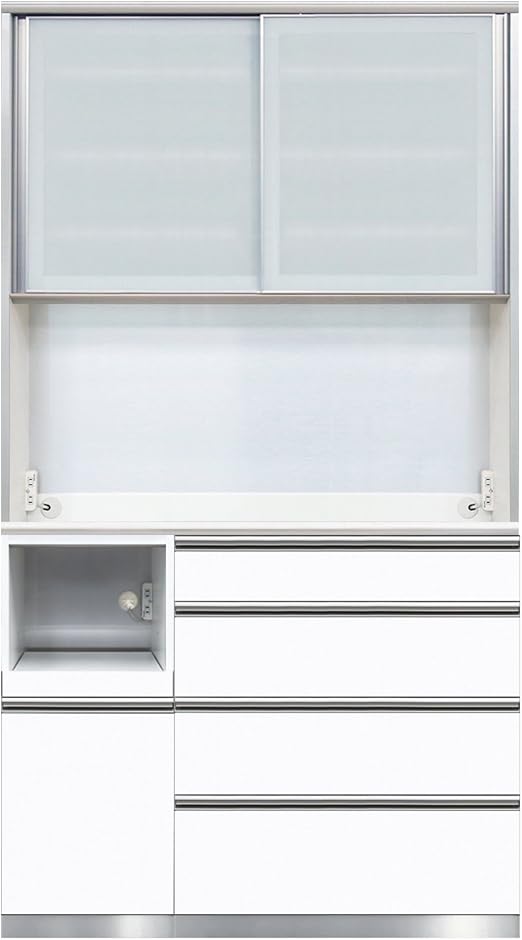 Amazon Co Jp 綾野製作所 食器棚cla 幅1 奥50 高さ217cm Cla 1l ホワイト鏡面 4梱包 ホーム キッチン