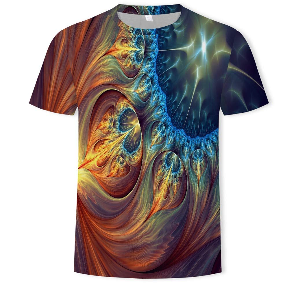 SHINEHUA Herren Druck T-Shirt 3D Muster Shirt Kurze Ärmel Grafik Muskelshirt Spaß Motiv Tops Oversize Kurzarmshirt Sport Oberteile Print Unisex Basic Hemd Casual Sommer Lässige