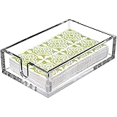CY craft Acrylic Guest Towel Napkin Holder,Clear Bathroom Paper Hand Towels Storage Tray Modern Buffet Napkin Caddy,Fancy Flat Napkin Holders For Kitchen or Dining Room,9.5 x 5.5x 2.6 Inch,Pack of 1