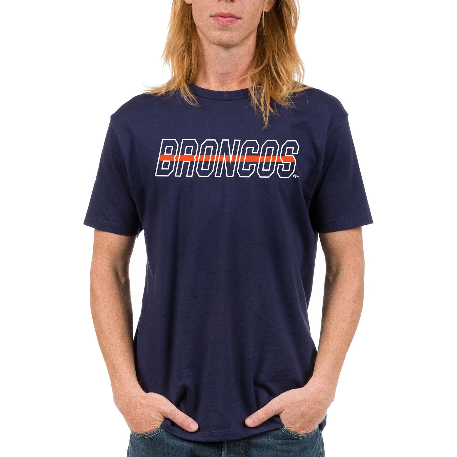 Junk Food Clothing x NFL - Denver Broncos - Championship Drive - Unisex Adult Short Sleeve Fan T-Shirt for Men and Women - Size Medium Image