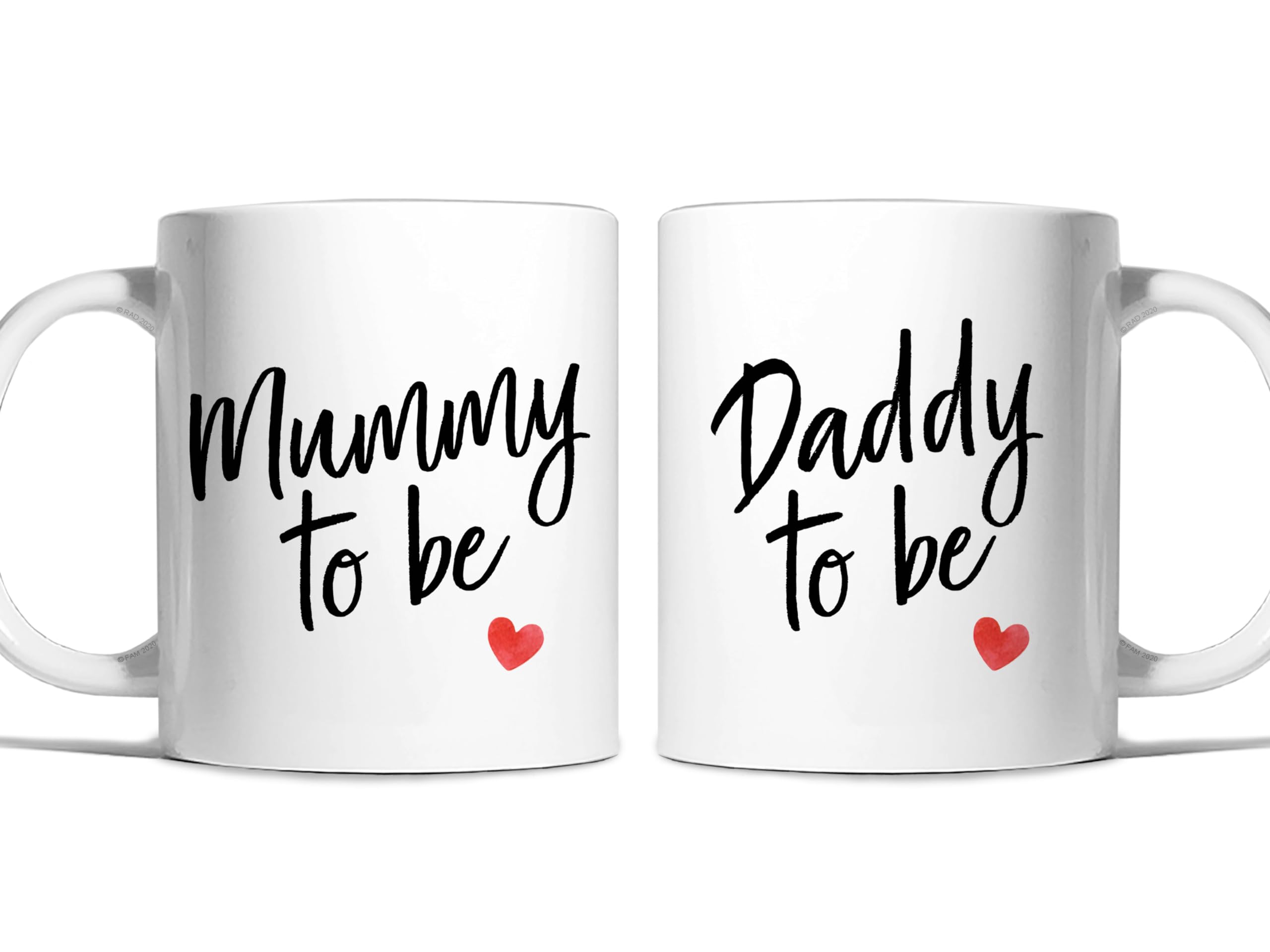 Risk-A Designs Mummy and Daddy to be Mug Set, Mummy and Daddy Gift Set, Pregnancy Reveal, Parents to be Mugs, Expectant Parents Gift, First time Parents Gift