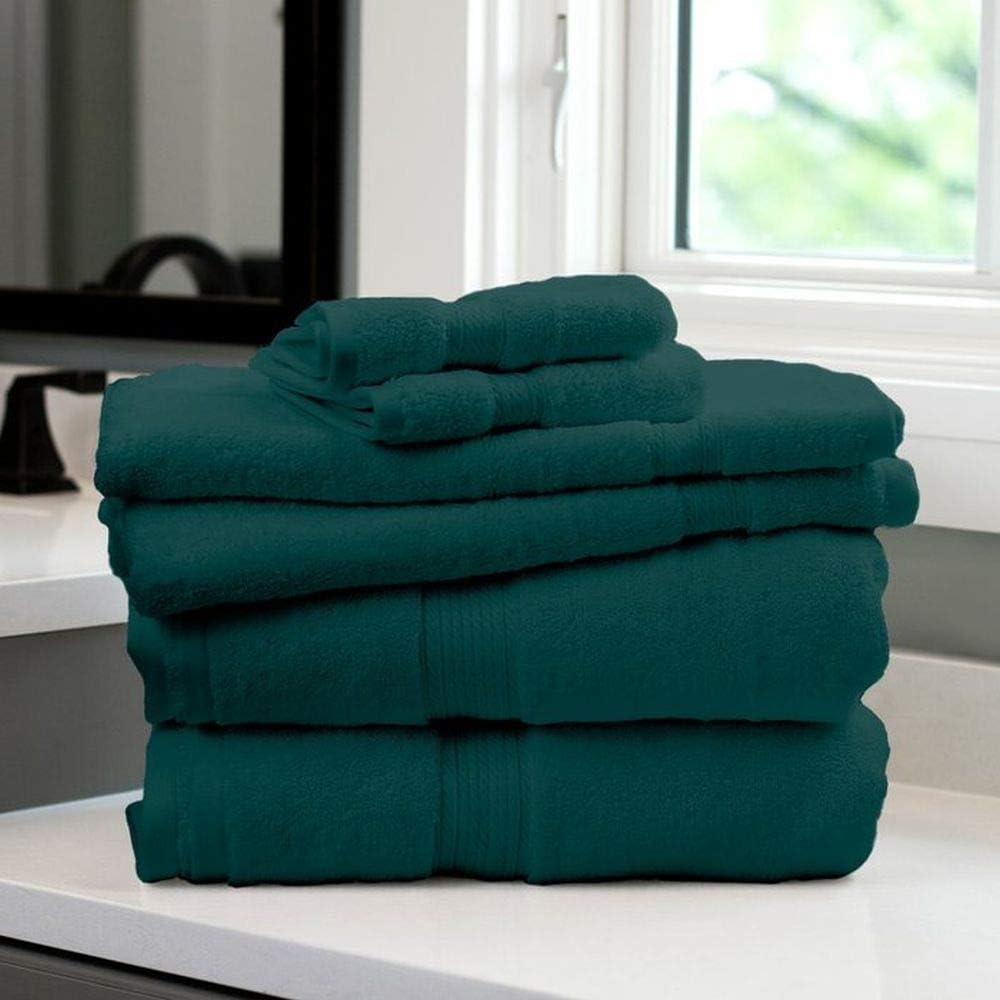 6 Piece Egyptian Quality Cotton Towel Set 900 GSM Terry