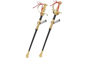 quescu 2pcs Gold Sword Toys,27.5" Plastic Sword and Sheath for Role-Play Accessory,Halloween Costume Accessories