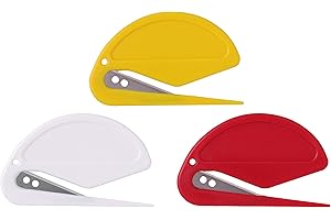 RAMPRO Letter Opener Envelope Slitter and Box Cutter - Efficient Envelope Opener and Box Opener - Mail Opener Tool Blad - Office and Home Essentials - 3 Pack