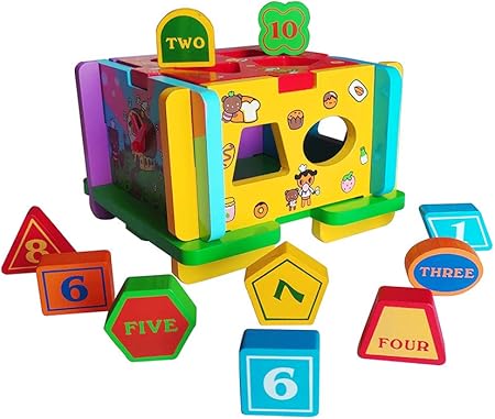 Amazon パズルボックス 積み木立体パズル木のおもちゃ番号動物6面 知育 玩具子供向けパズル 英語 外国語 おもちゃ