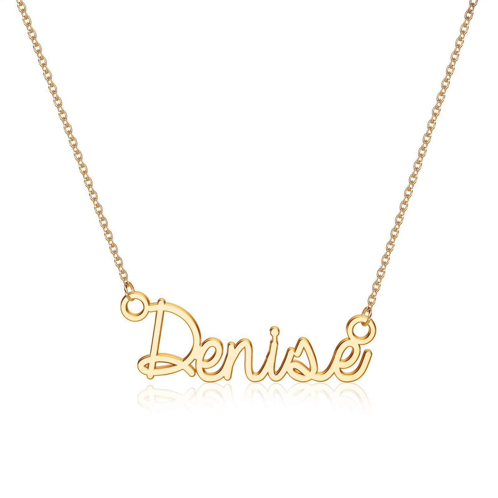 Turandoss Denise Necklace, 14K Gold Plated Name