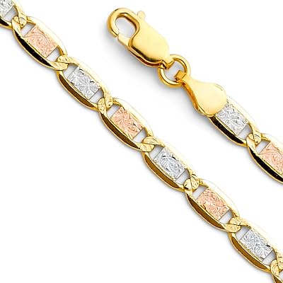 Buy 14k Tri Color Gold Mens 4mm 