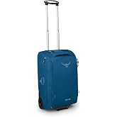 Osprey Daylite 40L Wheeled Carry On Collapsible Travel Duffel Bag, Blue OS | wheeled duffel, rolling suitcase, carry on luggage, travel bag, carry on travel, flight friendly, wheeled luggage, Blue color