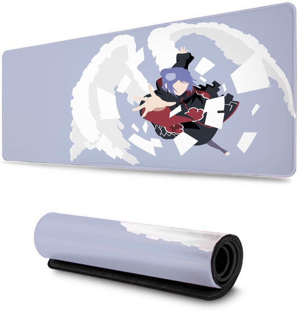 Large Gaming Mouse Pad Professional Gaming Mouse Pad for Uzumaki Naruto Hinata, Custom Design Stitched Edges Anti Slip Rubber Base-11.8x31.5x0.2 in
