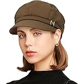 Juiterchy Women Retro Classic Visor Newsboy Cabbie Cap Beret Hats with Flower Buckle for Woman Ladies