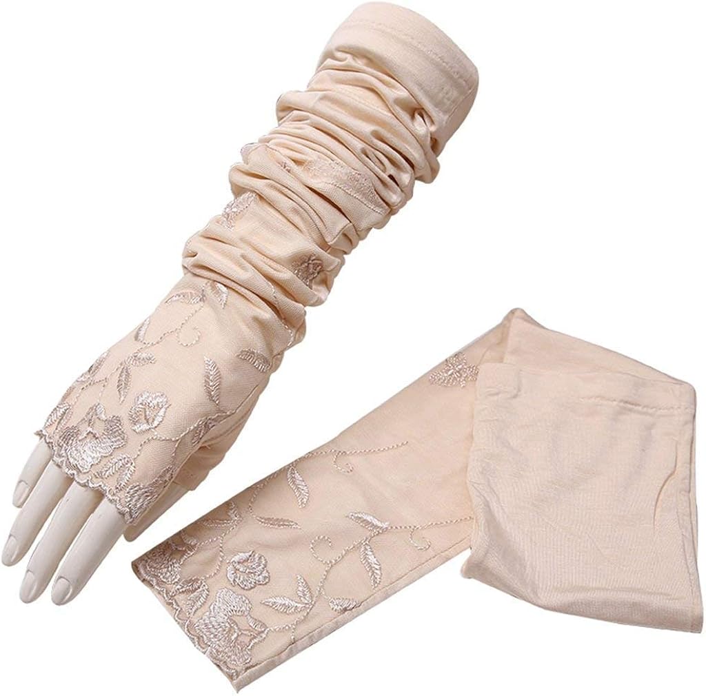Summer Sun Protection Gloves Ladies Cut Lace Cut Long Comfortable
