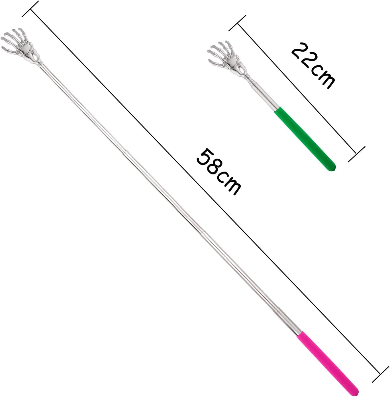 KUUQA 5 Pack Telescopic Back Scratcher, Portable Handheld Massage Stick Extendable Back Massager Tool (Color Random) - Image 4