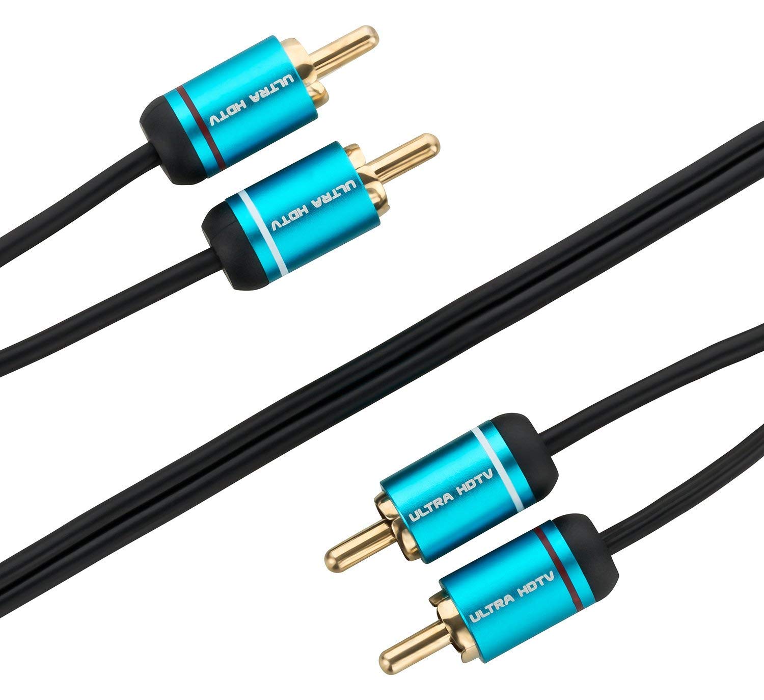 Ultra HDTV premium audio cable, 3.5 mm aux to 3.5 mm aux audio cable with metal adapters