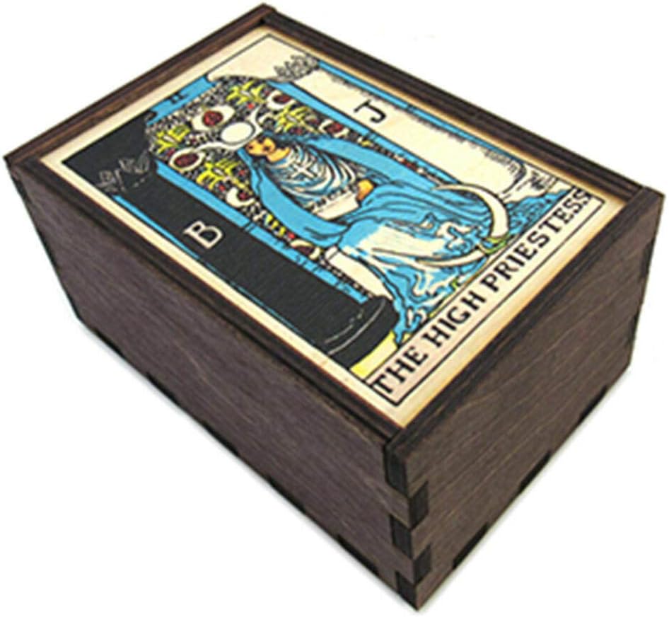 Anya Nana Ideal Box 6" The High Priestess Wooden Tarot Box with Slide Top