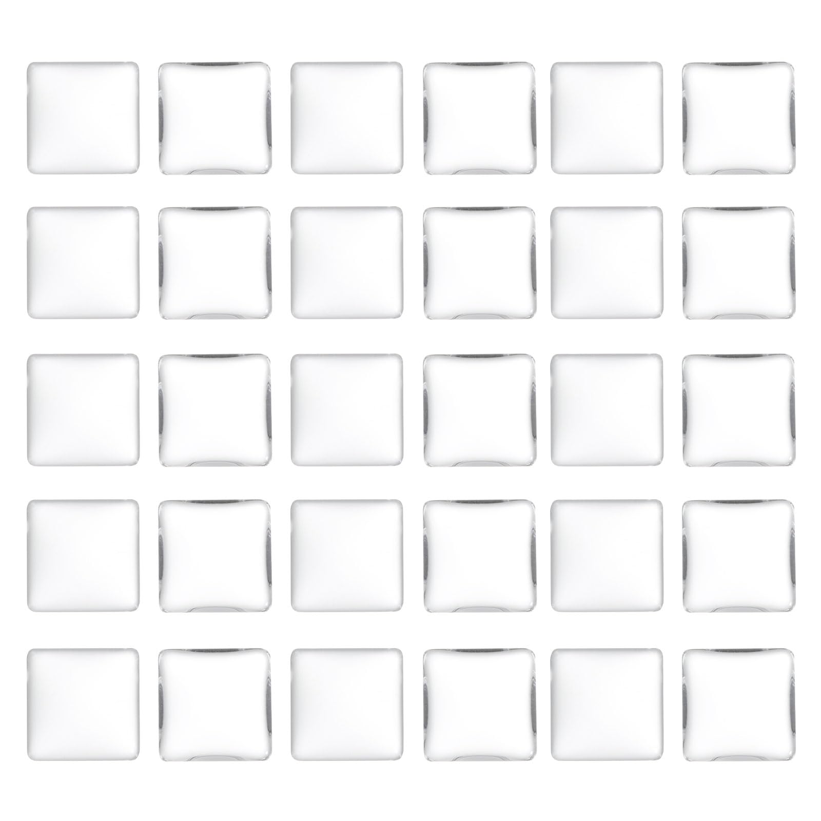 PATIKIL Transparent Glass Cabochons, 40Pcs 15x15mm Square Glass Dome Tiles for Photo Pendant Jewelry Making, Clear
