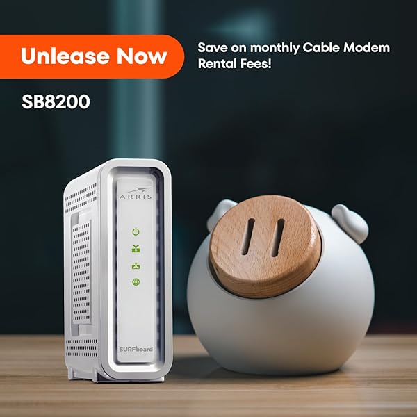 ARRIS (SB8200) – CABLE MODEM – FAST DOCSIS 3.1 32X8 GIGABIT CABLE MODEM , APPROVED FOR COMCAST XFINITY, COX, CHARTER SPECTRUM, & MORE | 1 GBPS MAX INTERNET SPEED, 4 OFDM CHANNELS