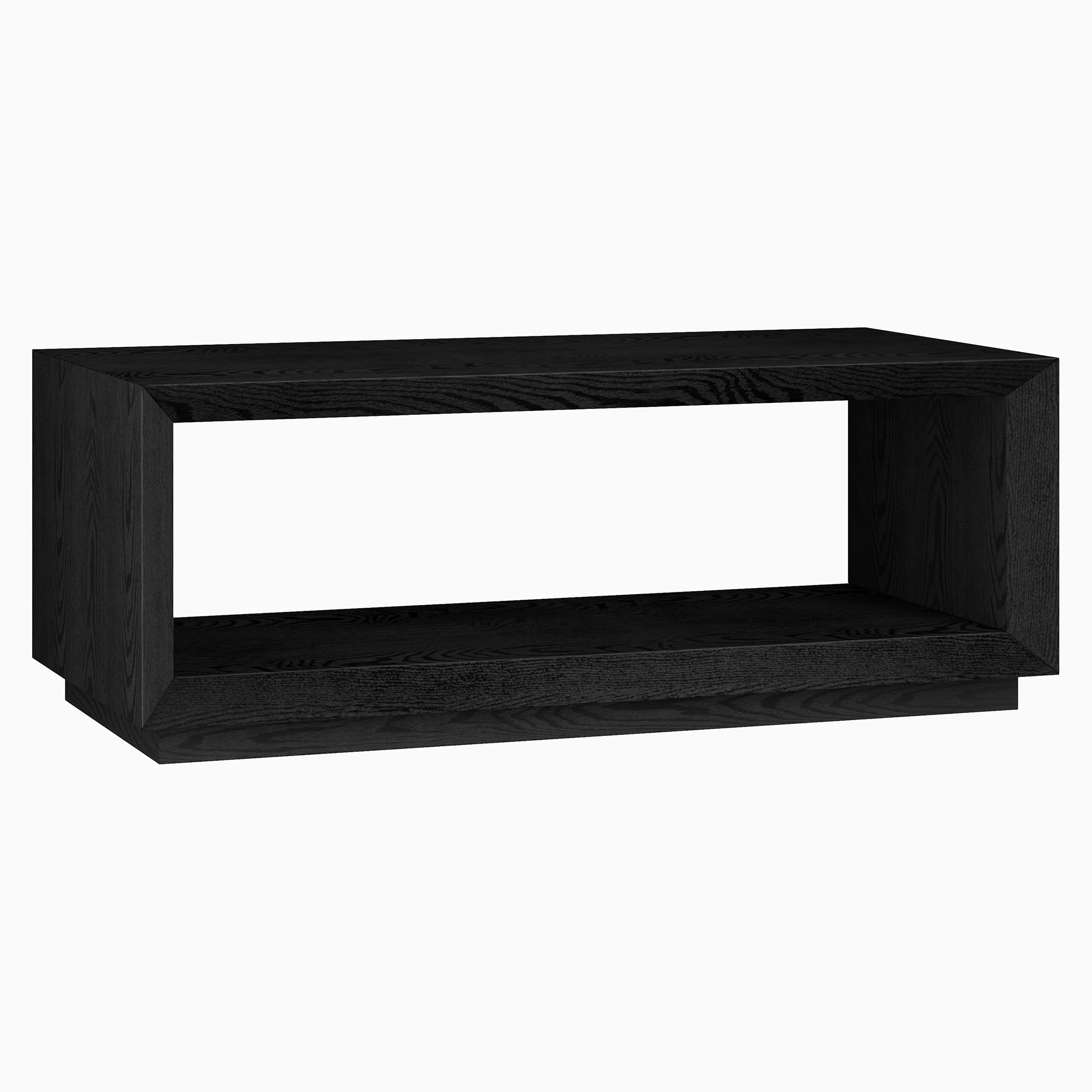 Photo 1 of Henn&Hart 48" Rectangular Coffee Table with Open Storage Shelf for Living Room, Family Room, or Office, Natural Black