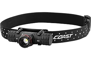 Coast - 30325 XPH30R 1000 Lumen Rechargeable Dual Power LED Headlamp, Black