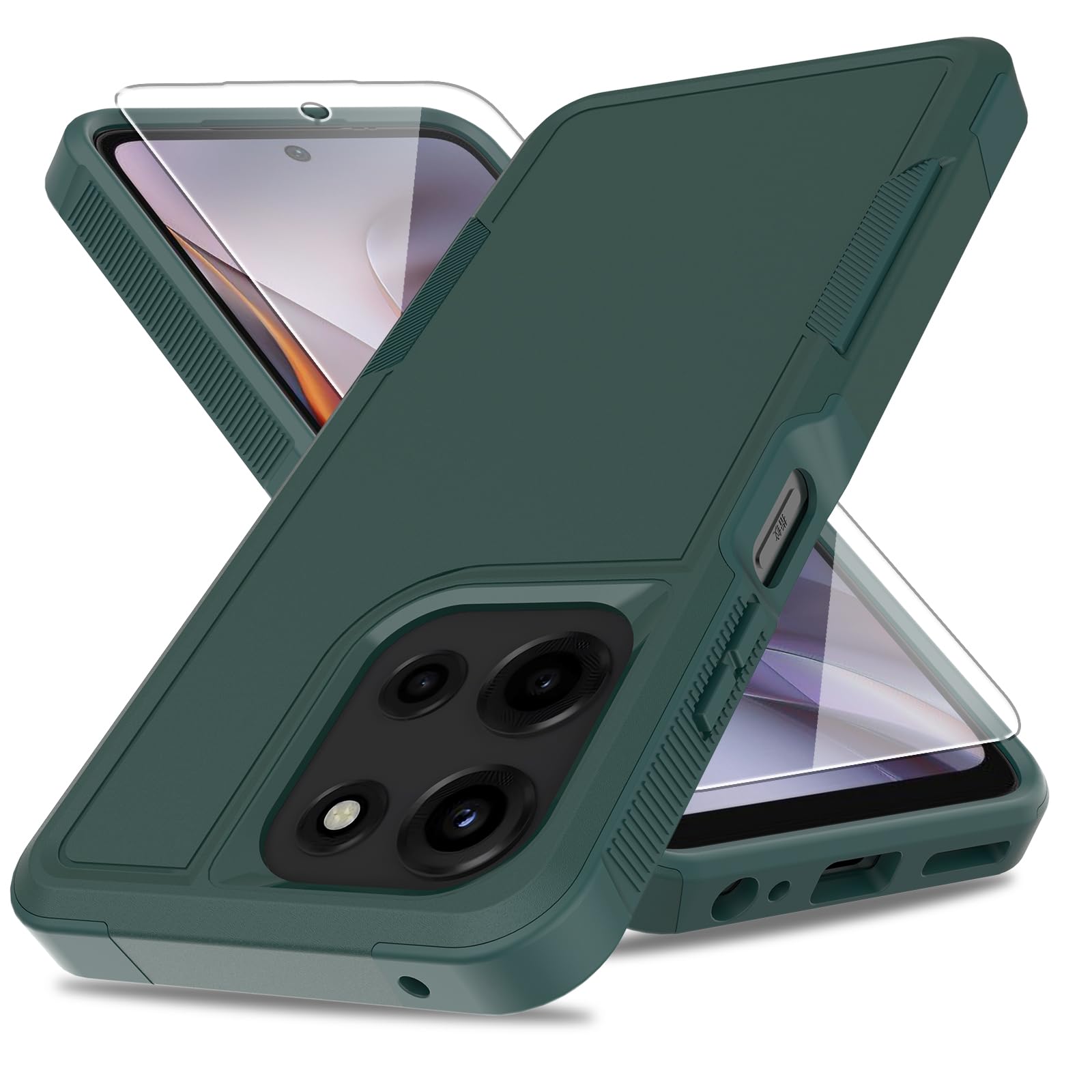 for Moto G 2026 / Moto G Play 2026 Case:[Military Grade Drop Tested] with Screen Protector, Dual Layer Protective Heavy Duty Cell Phone Cover Non-Slip Shockproof Case for Motorola G 2026 (Dark Green)
