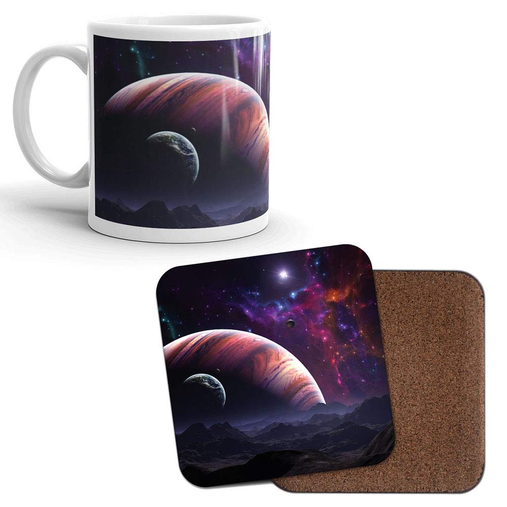 DV Mugs Ltd Mug & Coaster Set - Moon Planet Alien Space Solar System Stars Galaxy #8079 (Mug & Coaster)