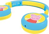 LEXIBOOK Peppa Pig 2-in-1 Bluetooth Headphones Kids Safe Foldable Blue/Yellow view 2