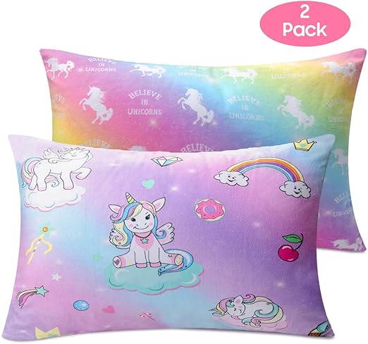 Amazon Com Nidoul Toddler Pillowcases 2 Pack Unicorn Rainbow Kid