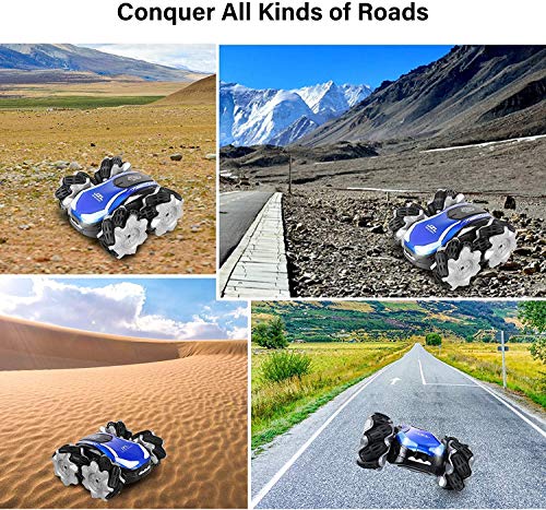 ERollDeep Remote Control Car for Kids,Multi-Directional Hight Speed RC Drift Cars,2.4GHz 4WD RC Stunt Car with Dual-Color Headlights,Rechargeable Battery,Off Road RC Cars for Boys Age 4-7,8-12