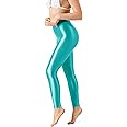 SOFSOT Plus Size High Waist Workout Leggings Shiny Pilates Pants Shimmer Yoga Tights for Women
