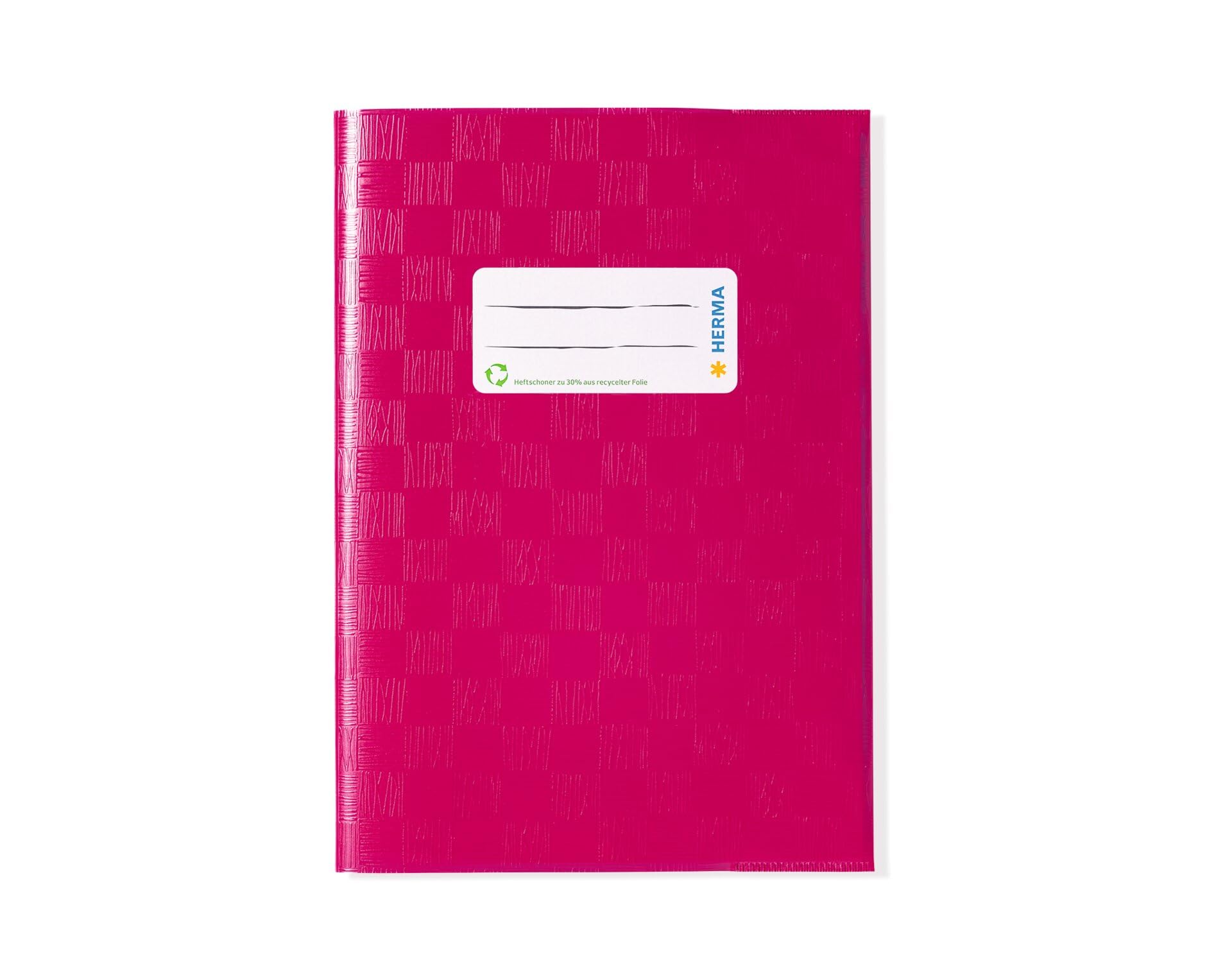 HERMA 7432 Notebook Covers A5 Bast Pink, Pack of 25, Book Covers with Label & Raffia Structure Made of Durable & Wipe-Clean Polypropylene Film, Notebook Cover Set for School Notebooks, Coloured