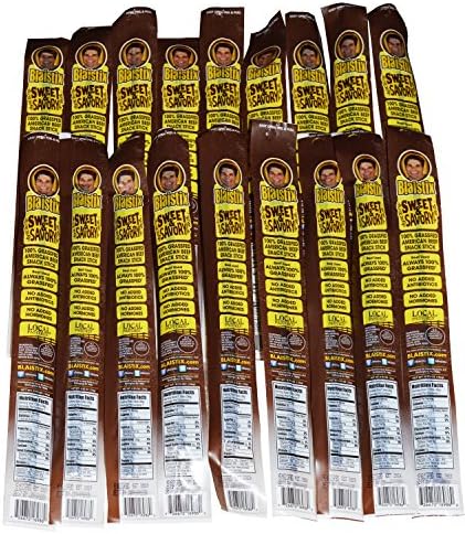Pure Grassfed U.S.A. Beef Jerky Snack Sticks - 25 pack Sweet Savory | Grass Fed | Gluten Free | No Antibiotics | No Hormones | No Nitrates