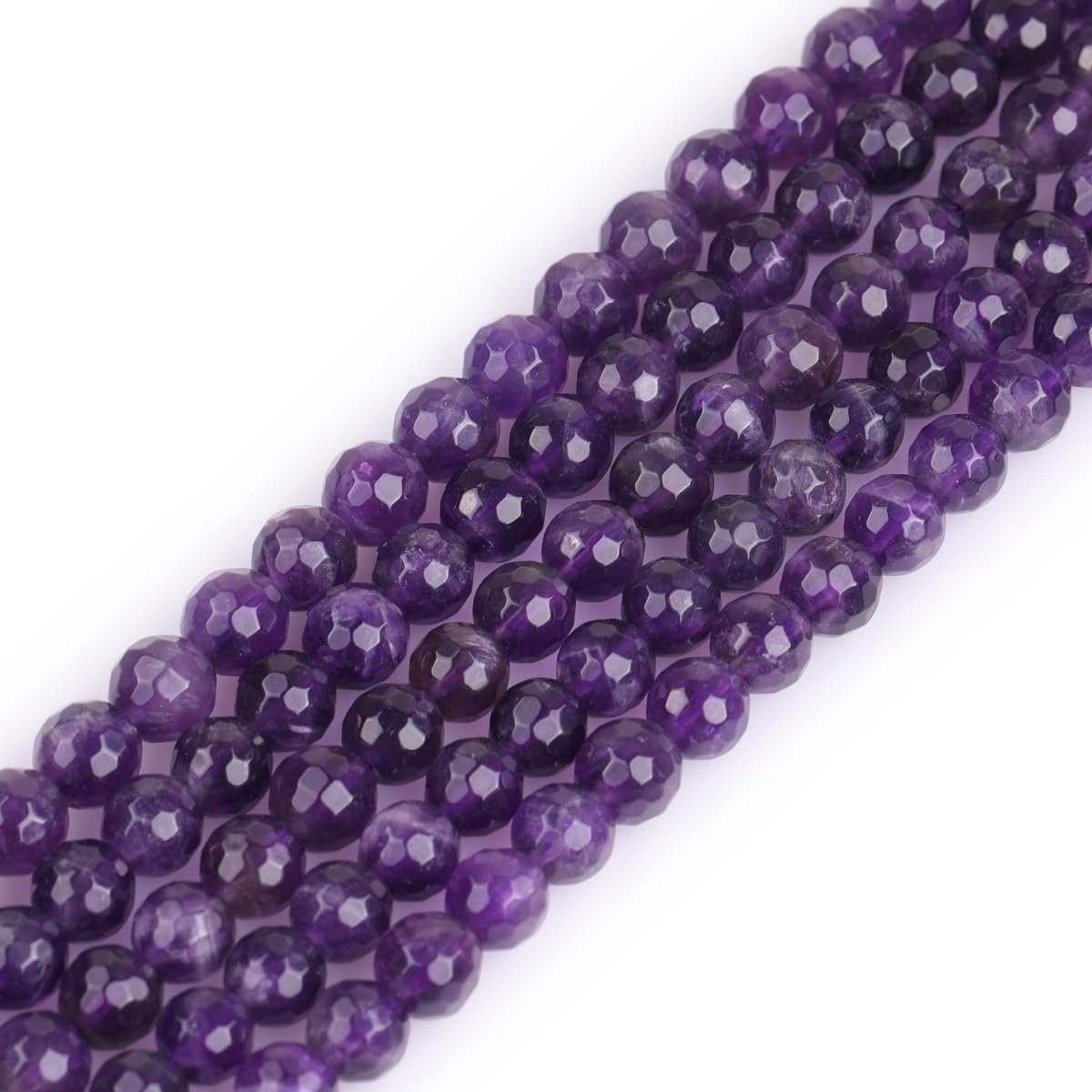 SHGbeads 6mm Light Purple Amethyst Semi Precious Gemstone Round Faceted Loose Beads for Jewellery Making DIY Handmade Craft Supplies 15" โ image 1