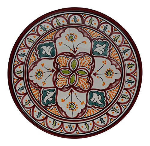 Ceramic Plates Moroccan Handmade Serving Wall Hanging Exquisite Colors Decorative 14 inches Diameter