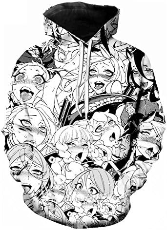 7eaven Shop Sweaters 3D Ahegao Sexy Cartoon Girl Paparazzi Harajuku Hoodies Sweatshirt 03 (XXL)