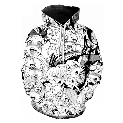7eaven Shop Sweaters 3D Ahegao Sexy Cartoon Girl Paparazzi Harajuku Hoodies Sweatshirt 03 (XXL)
