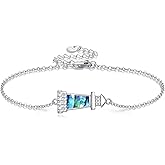 ONEFINITY Lighthouse/Compass Bracelet For Women Sterling Silver Lighthouse/Compass Pendant Bracelet Abalone Shell Birthday Jewelry Gift For Lover