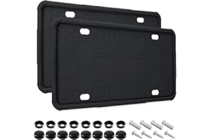 Silicone License Plate Frame, 2 Pack Universal License Plate Protector, Mounting Accessories Easy to Install, Shockproof Weat