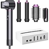Funflow 5 in 1 Hair Styler – High-Speed 110,000 RPM Hair Dryer Brush with Auto Curling, Straightening & Volumizing Brushes for Quick, Frizz-Free Styling & No Heat Damage, Convenient Hair Styling Tools