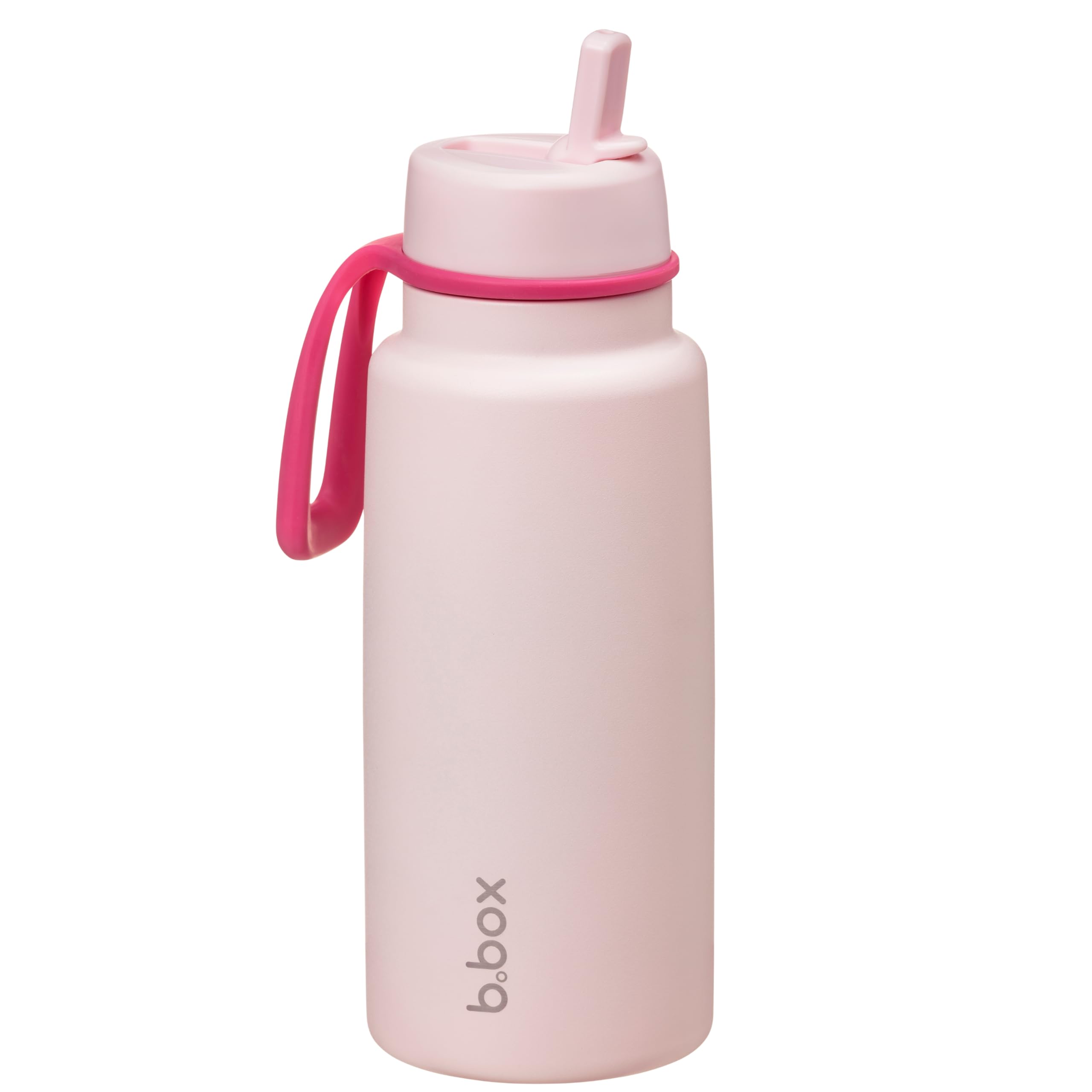 b.box Insulated Flip Top Drink Bottle, Triple Layer Stainless Steel, Keeps Drinks Cold up to 46 Hours, Leak-Proof Lid with Stainless Steel Straw, Ideal for Travel, Sports, BPA Free, 1L