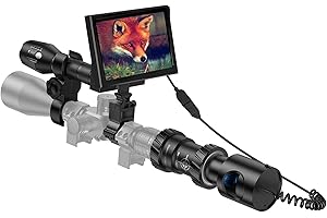 BESTSIGHT Night Vision Scope,DIY Night Vision(Day and Night),Quick Installation Barrle,5" Display Screen with 5w 850nm Infrared Illuminator,View 200m in Night,for 38-44mm Eyepiece Scope (TMNV01P)