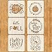 6 PCS Large Fall Stencils, 12 Inch Thanksgiving Stencil for Painting on Wood Reusable Pumpkin Hello Fall Stencils for DIY Wood Signs Farmhouse Home Decor