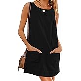 OKIFOIR Women's Corduroy Overall Dress A Line Pinafore Overall Skirtall Jumper Fall Dresses 2025 with Pockets