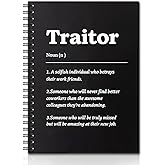 QYUVK Traitor Definition Hardcover 160 Pages Blank Spiral Notebooks, Coworker Notebook, Employee Appreciation Gift, Leaving Going Away Gifts for Coworker, New Job Gifts, Thank You Gift for Coworker