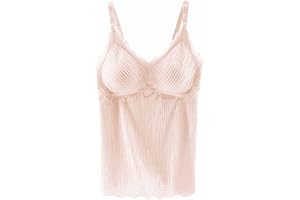 Women's Seamless Maternity/Nursing Tank Tops with Built-in Bra Comfortable Stretch Camisole for Breastfeeding 2024