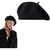 Lopsity Beret Hat for Women Knitted Cotton French Hat Slouchy Casual Chic Loose Soft Cap Solid Color