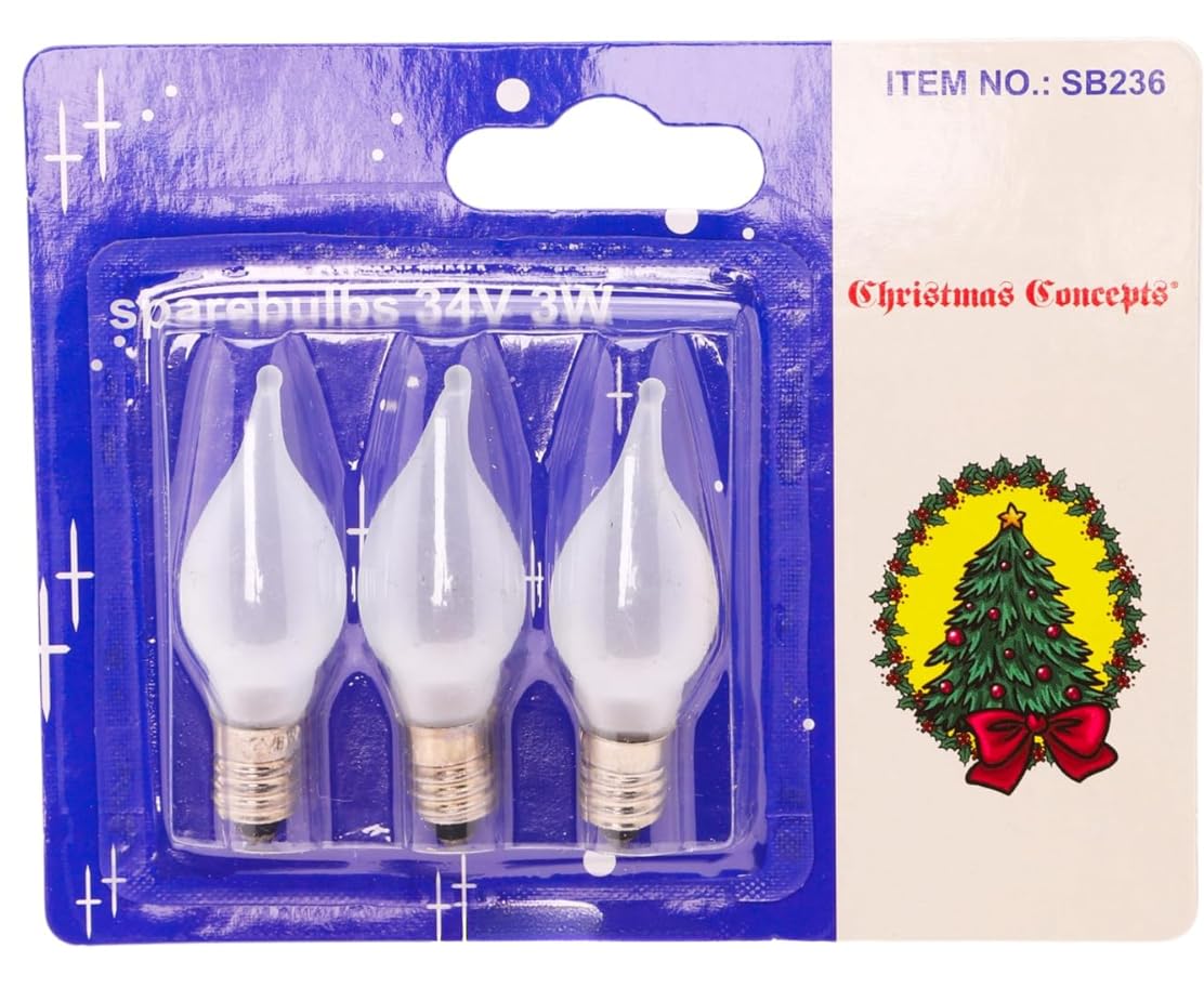 3 X E10 Replacement Screw In Frosed Candle Bulbs 34v 3w (SB236)