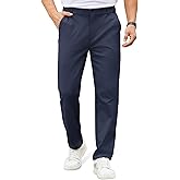 COOFANDY Mens Casual Chino Pants Elastic Waist Lightweight Trousers Classic-Fit Business Dress Pants with Pockets