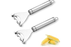 QUAAM 2PCS Corn Planer Cutter Thresher Peeler, Corn Thresher Cob Stripper Tool,Premium Stainless Steel Corn Thresher Cob Remover tool with Ergonomic Handle
