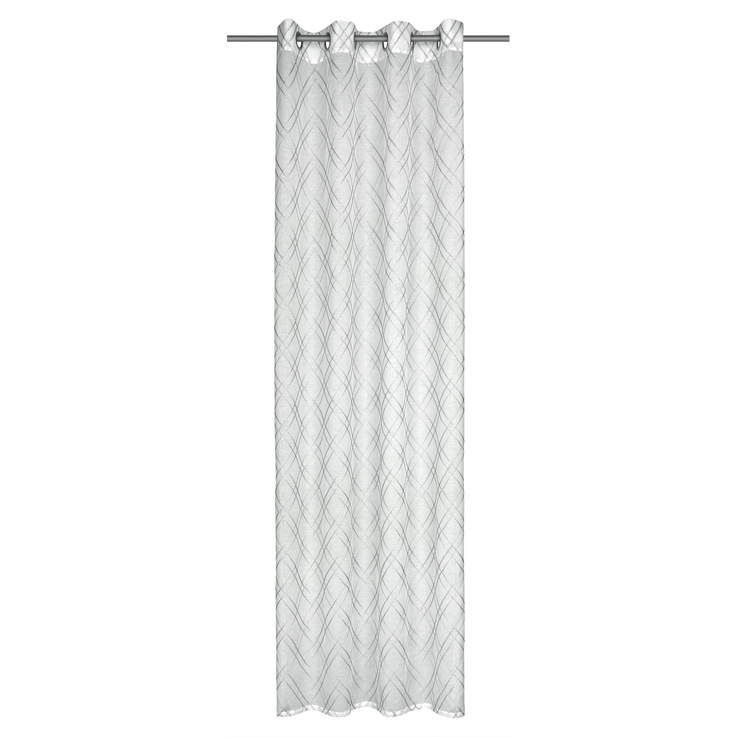 Jelena Eyelet Curtain 245 x 135 cm White/Silver
